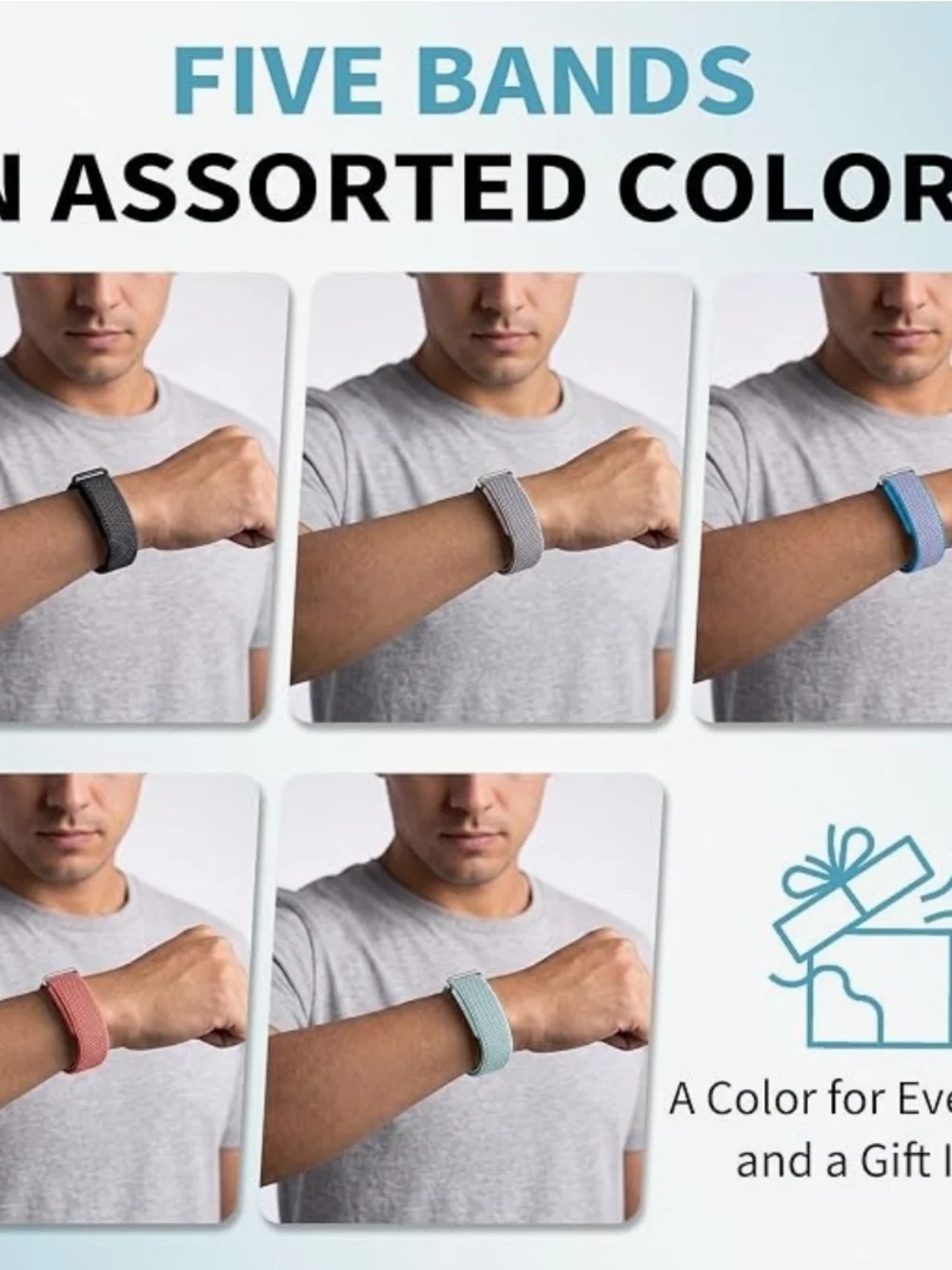 Compatible Silver Milanese Loop Band for Fitbit Air - 5-pack